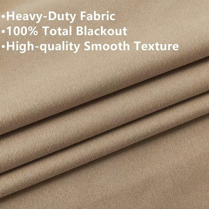 Joydeco Blackout Curtains 2 Panels Set, featuring thermal insulated long curtains Beige Curtains