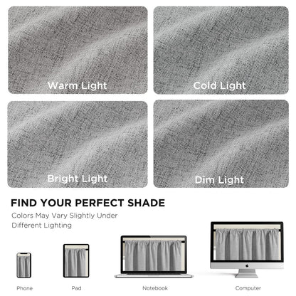 Joydeco 100% Blackout Curtains Faux Linen Curtains for Living Room