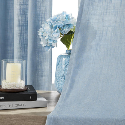 Joydeco Semi-Sheer Linen Curtains - 2 Panel, Light Filtering