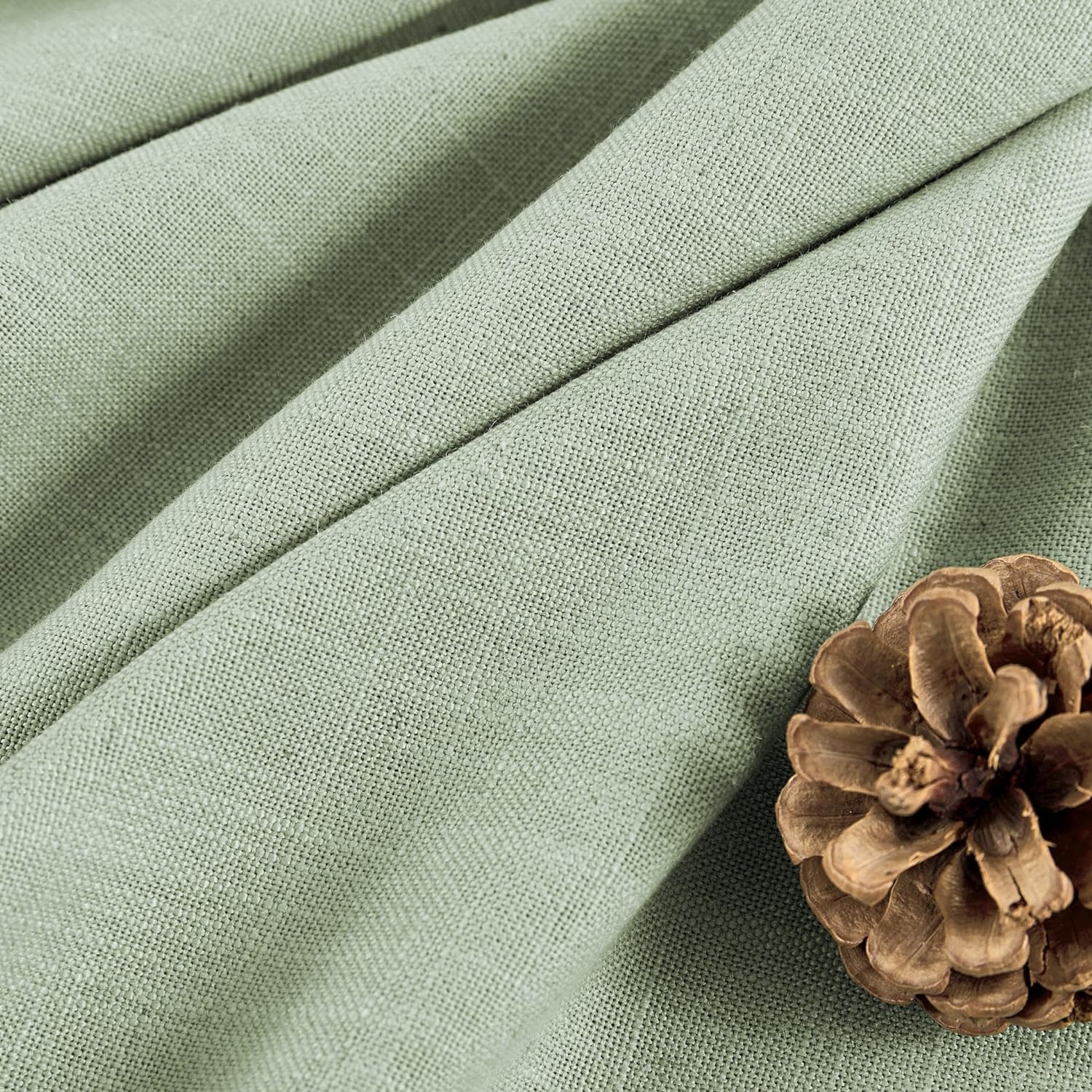 Joydeco Semi-Sheer Linen Curtains - 2 Panel, Light Filtering