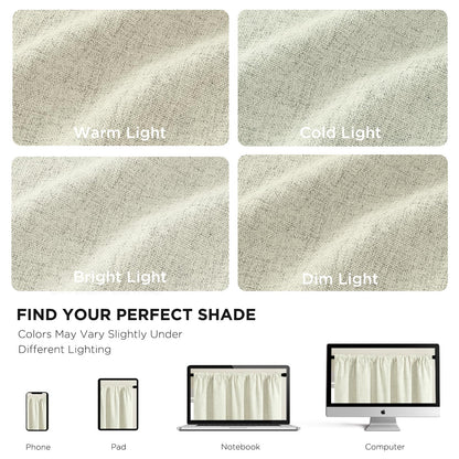 Joydeco 100% Blackout Curtains Faux Linen Curtains for Living Room