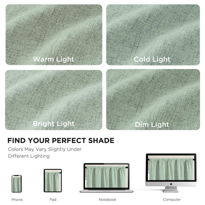 Joydeco 100% Blackout Curtains Faux Linen Curtains for Living Room