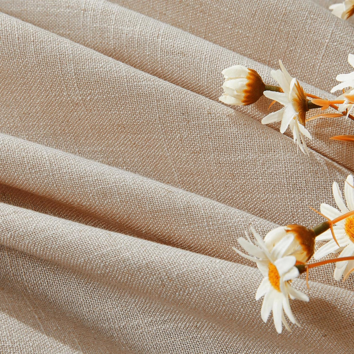 Joydeco Semi-Sheer Linen Curtains - 2 Panel, Light Filtering