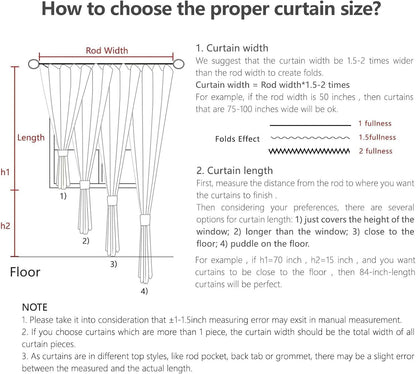 Guide: choosing curtain width & length, fullness, and hanging styles for Joydeco linen drapes.