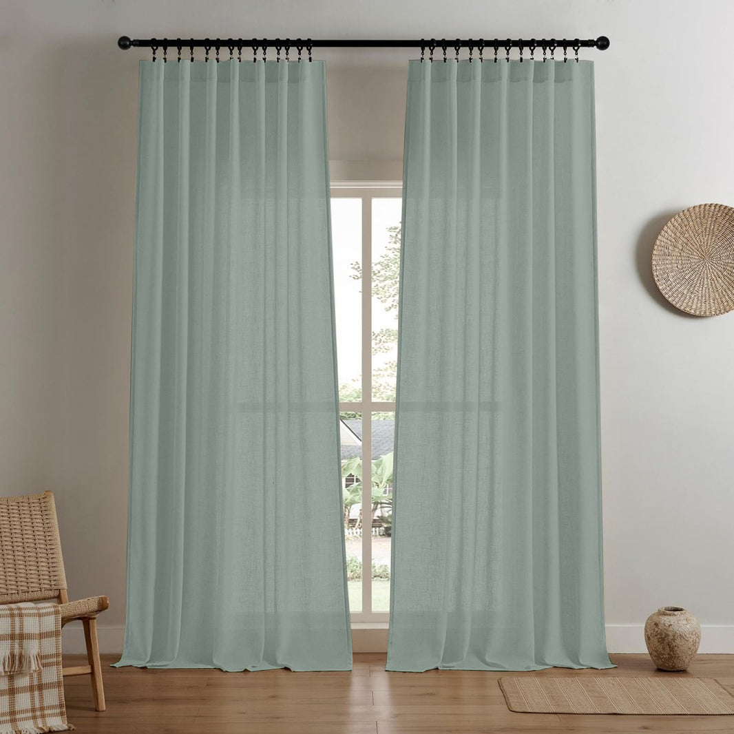 Cortinas de lino personalizadas con filtro de luz Joydeco