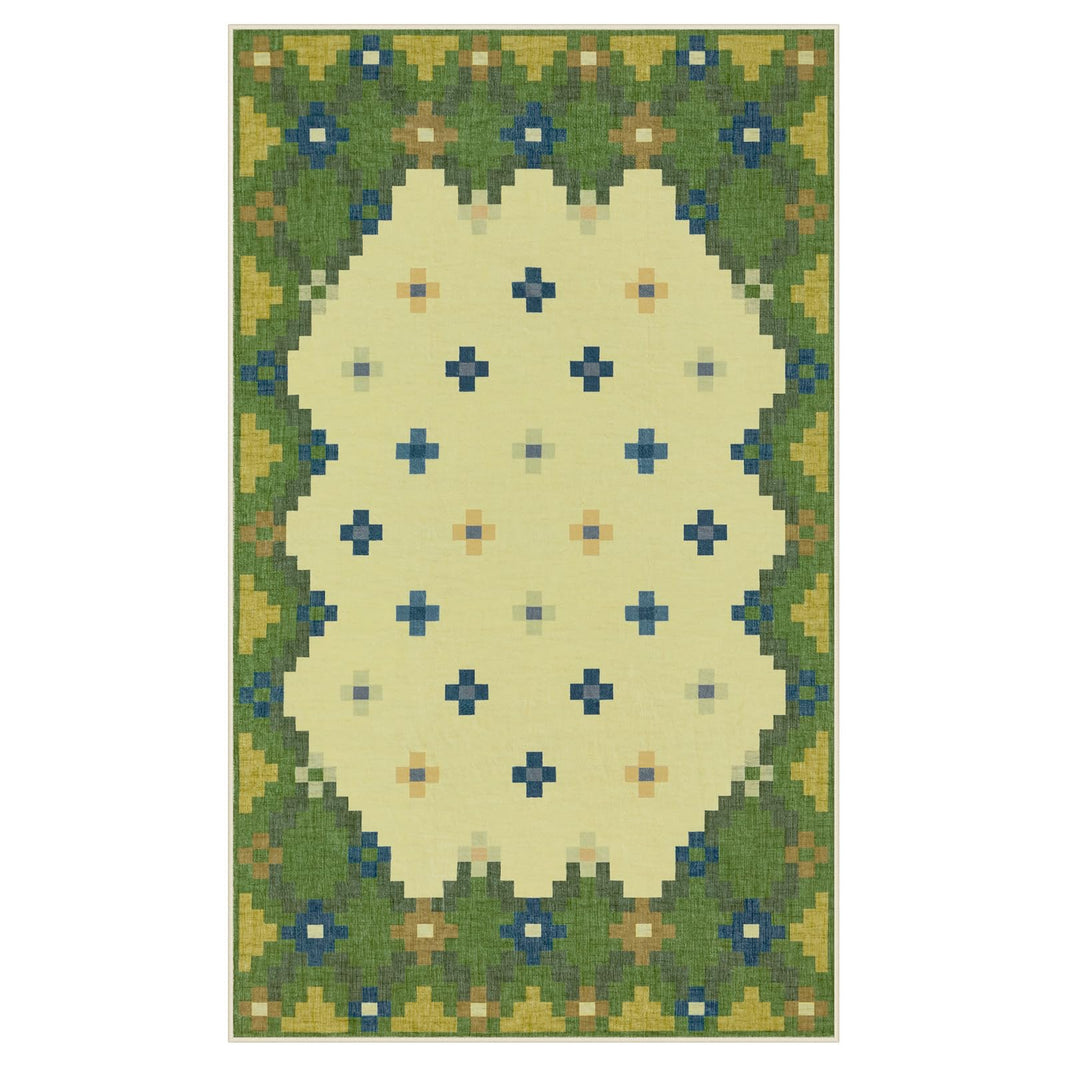 Joydeco Checkered Pink Kitchen Runner Rug Non Slip, Washable Bathroom, Modern Soft Low-Pile Ultra Thin Indoor Floor Throw Carpet for Bedroom Laundry Room Entrance Entryway