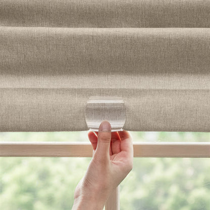 Clara Textured Light Filtering No-Drill Roman Shade