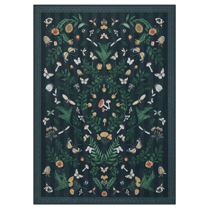 Joydeco Insect Washable Bathroom Rug, Botanical Kitchen Runner Rug Non Slip, Boho Ultra-Thin Soft Indoor Floor Carpet Runners for Hallways Entryway Entrance Laundry