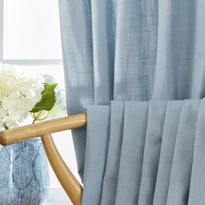 Joydeco Semi-Sheer Linen Curtains - 2 Panel, Light Filtering