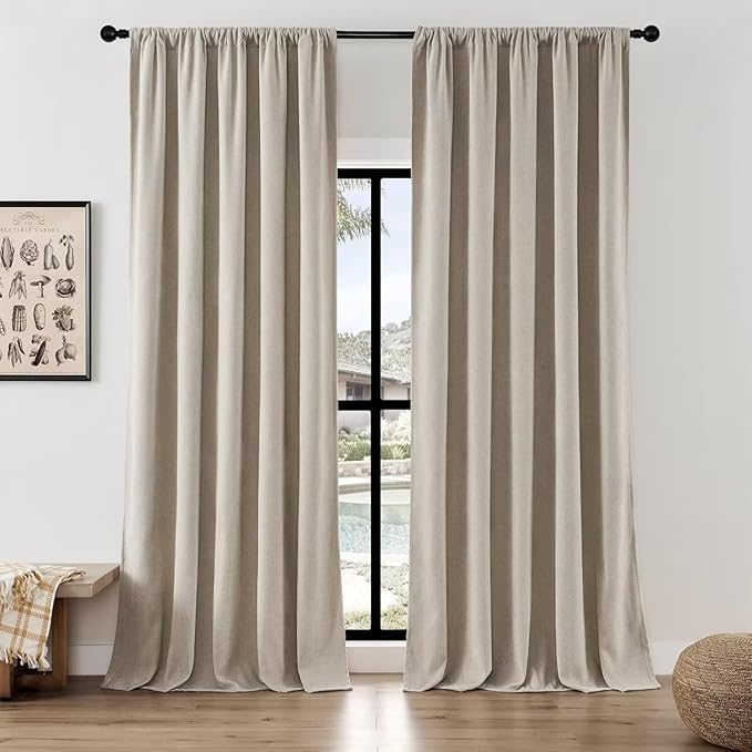 Joydeco Custom Linen Light Filtering Curtains