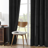 Joydeco 100% Blackout Velvet Curtains Black 2 Panels Set Insulated Black Out Curtains for Bedroom Room Darkening Thermal Curtains