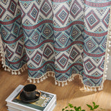 Joydeco Boho2 Curtains Farmhouse Curtains 108 inch Curtains 2 Panels Light Filtering Living Room Curtains Country Rustic Linen Sheer Curtains