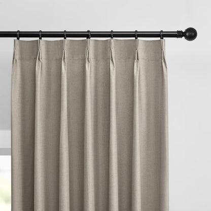 Joydeco Blackout Linen Curtains - Pinch Pleated Thermal Insulating Drapes