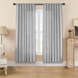 Joydeco Ebony Grey Linen Curtains for Living Room Curtains for Bedroom - Joydeco