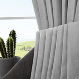 Joydeco Ebony Grey Linen Curtains for Living Room Curtains for Bedroom