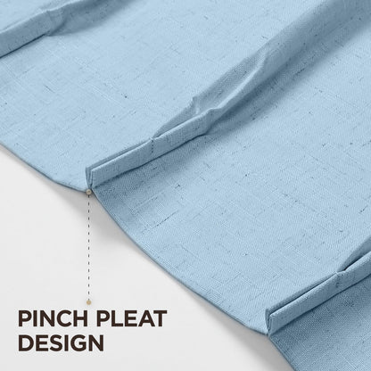Joydeco Blackout Linen Curtains - Pinch Pleated Thermal Insulating Drapes