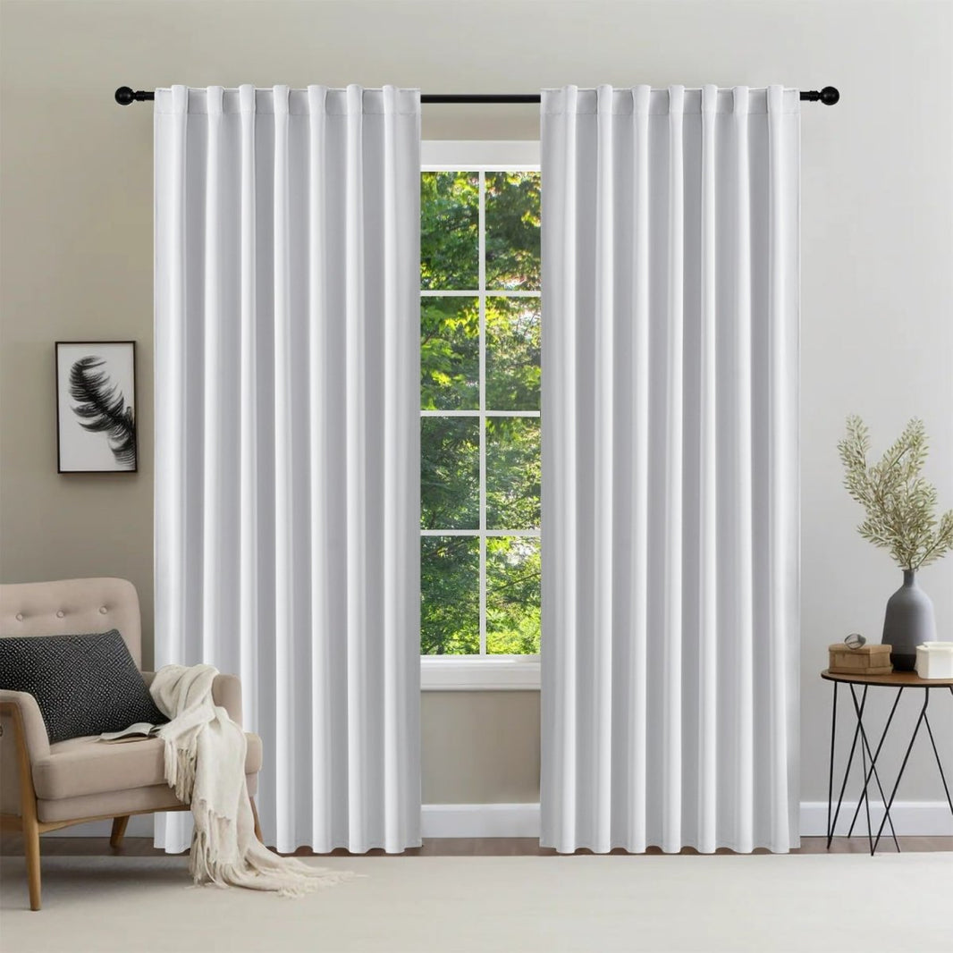 Joydeco Black Blackout Curtains Blackout Curtains 96 Inch Length 2 Panels Set for Bedroom