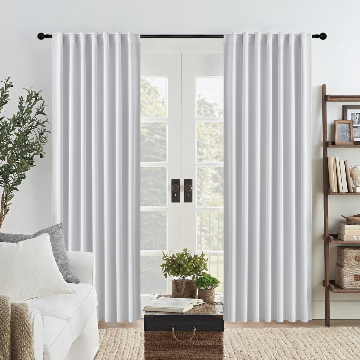 Joydeco Black Blackout Curtains Blackout Curtains 96 Inch Length 2 Panels Set for Bedroom