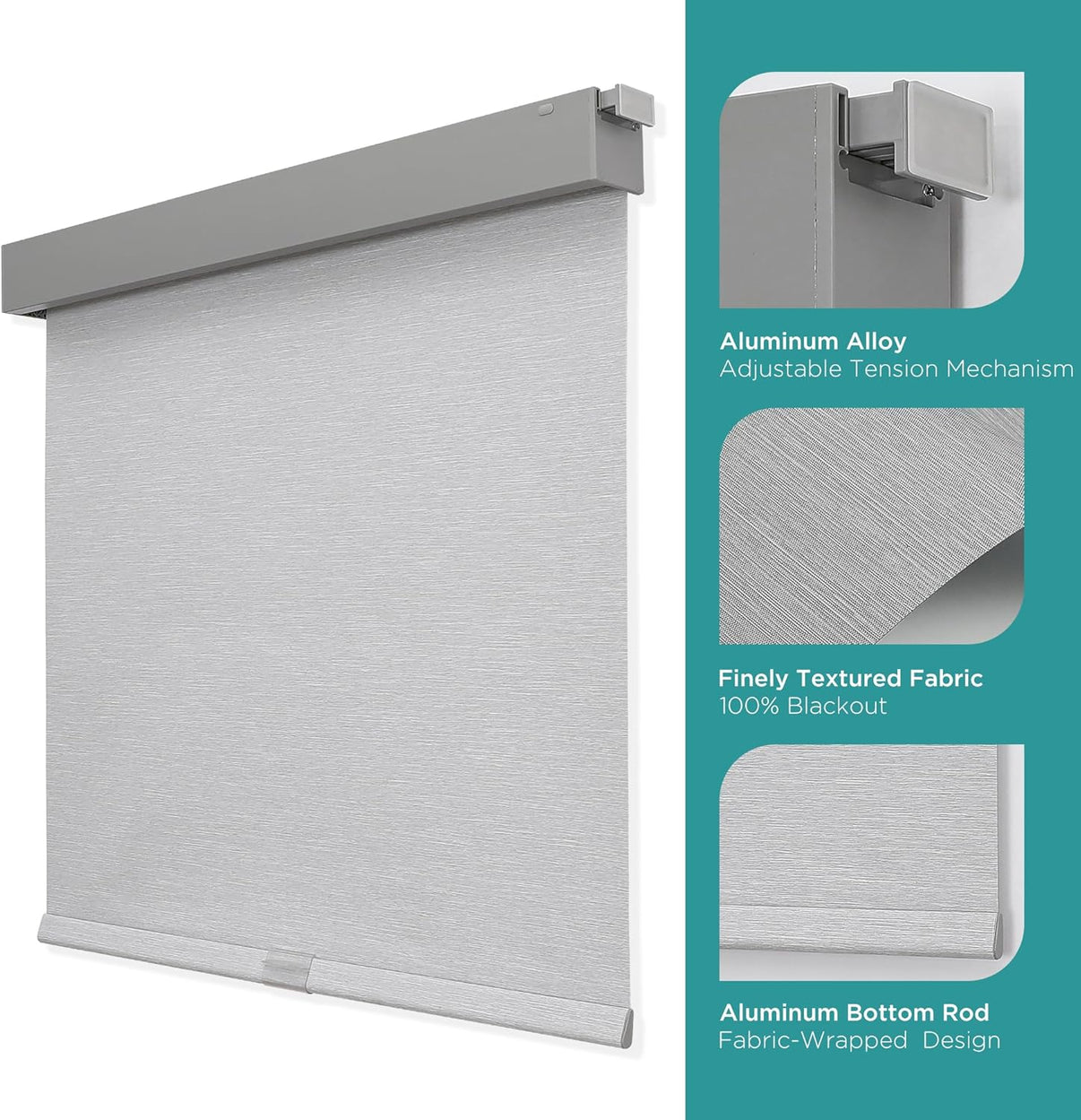 No Drill No Tools Blackout Shades Cordless Roller Shades