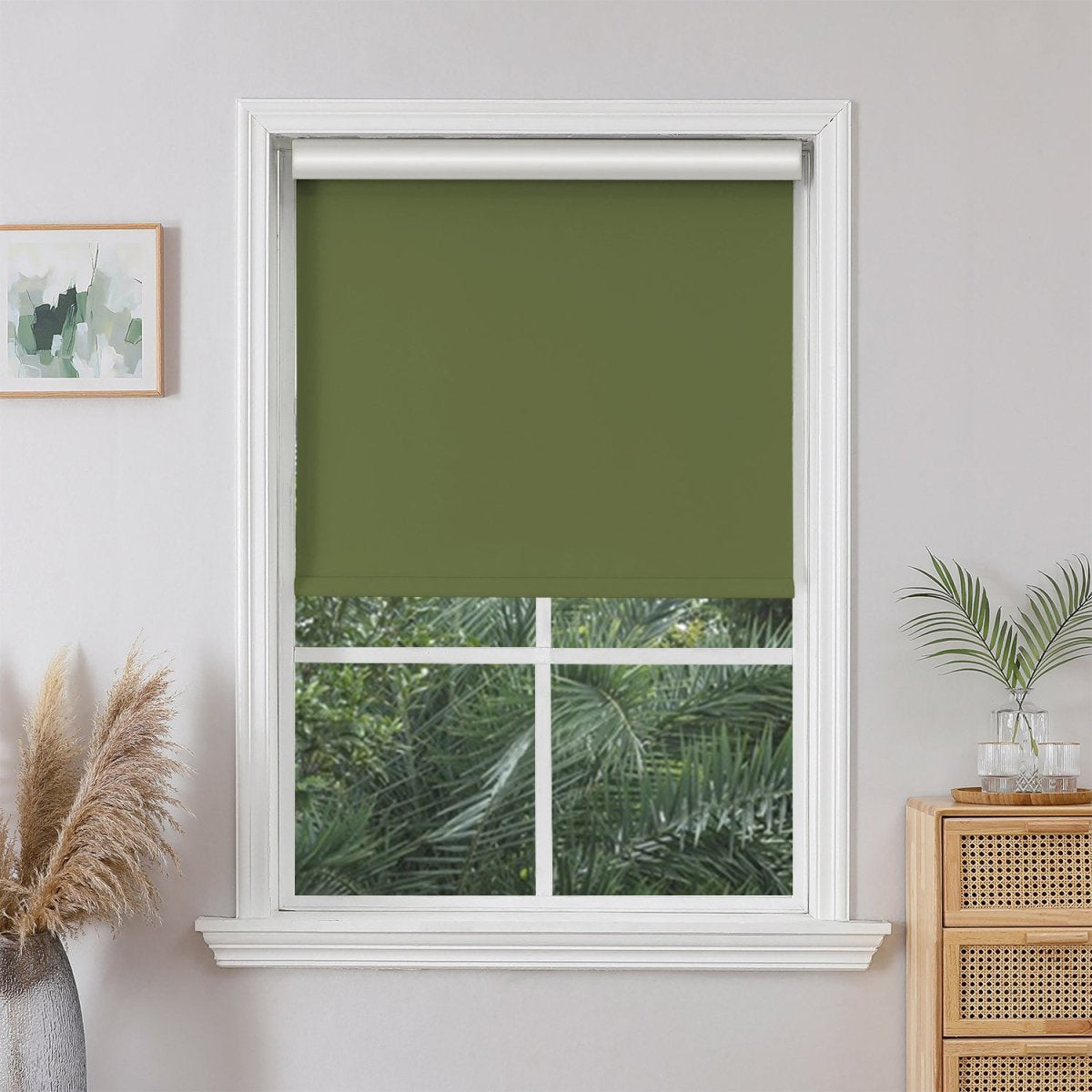 Hunter Green Joydeco Custom Classic Blackout Roller Shades