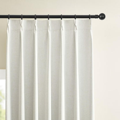 Joydeco Blackout Linen Curtains - Pinch Pleated Thermal Insulating Drapes