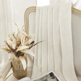 Joydeco Ivory White Linen Curtains for Living Room Grommet Curtains