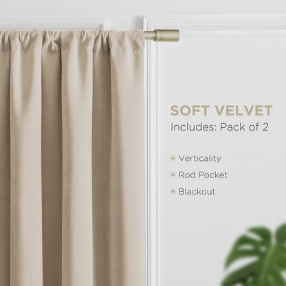 Luxury Blackout Velvet Curtains - Thermal Insulated Grommet Drapes