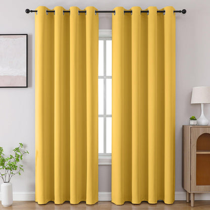 Joydeco Blackout Curtains Thermal Insulated Long Curtains& Drapes 2 Panels Set Various sizes and colors, suitable for living room and bedroom windows