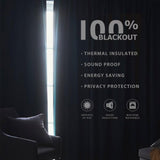 Joydeco 100% Blackout Beige Linen Curtains Long Natural Linen Drapes