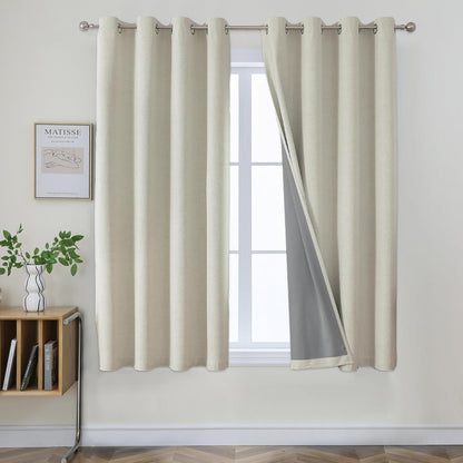 Joydeco Blackout Curtains 2 Panels Burg, Room Darkening Drapes Long for Bedroom, Textured Thermal Drapes 2 Panels Set