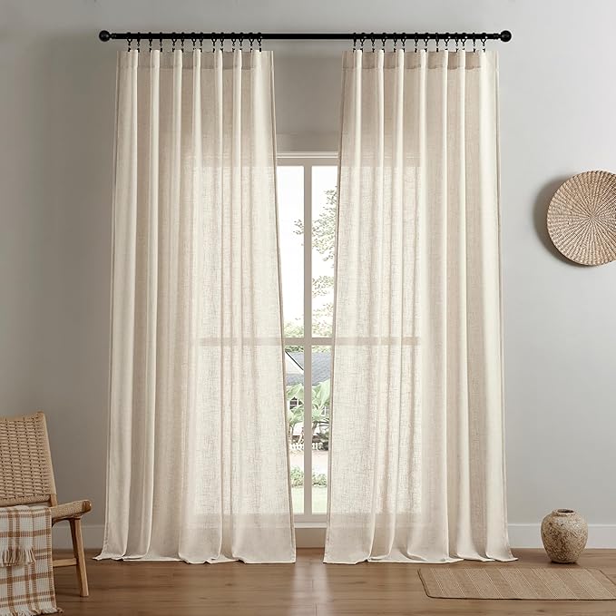 Joydeco Custom Linen Light Filtering Curtains