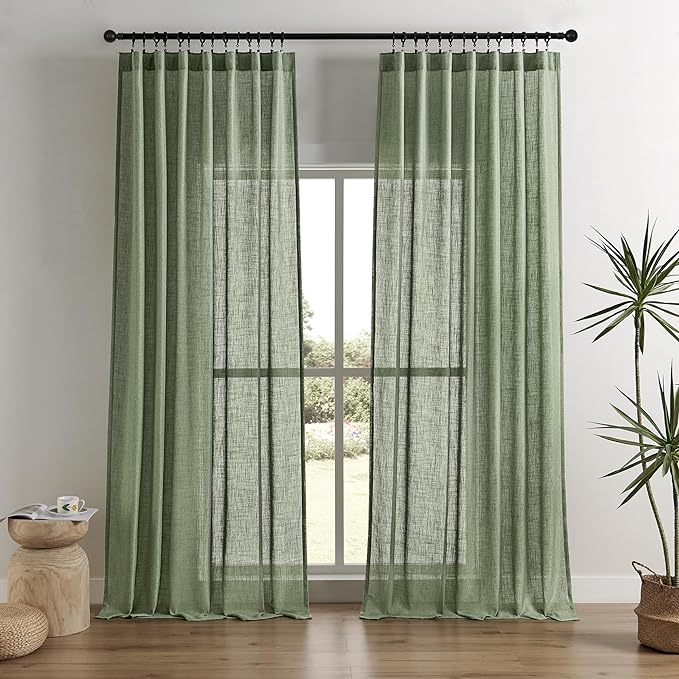 Joydeco Custom Linen Light Filtering Curtains