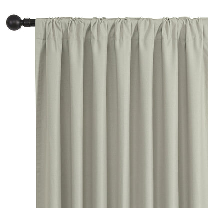 Joydeco Blackout Curtains Linen 100% Blackout Curtain for Bedroom, Rod Pocket & Back Tabs Window Drapes 2 Panels Set