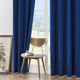 Joydeco 100% Blackout Velvet Curtains Navy Blue 2 Panels Set Insulated Black Out Curtains for Bedroom Room Darkening Thermal Curtains