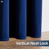 Joydeco 100% Blackout Velvet Curtains Navy Blue 2 Panels Set Insulated Black Out Curtains for Bedroom Room Darkening Thermal Curtains - Joydeco