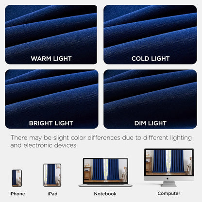 Joydeco Royal Blue 100% Blackout Curtains 96 Inch 2 Panels, Luxury Thermal Royal Blue Velvet Curtains for Bedroom Living Room, Soundproof Blackout Window Drapes, Rod Pocket & Back Tab (52W x 96L)