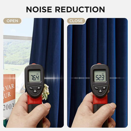 Joydeco Royal Blue 100% Blackout Curtains 96 Inch 2 Panels, Luxury Thermal Royal Blue Velvet Curtains for Bedroom Living Room, Soundproof Blackout Window Drapes, Rod Pocket & Back Tab (52W x 96L)