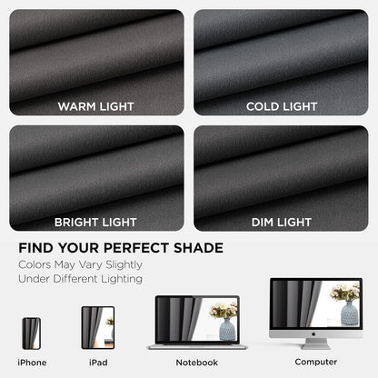 Joydeco Blackout Curtains 95 Inch Length 2 Panels Set, Thermal Insulated Long Curtains& Drapes 2 Burg, Room Darkening Grommet Drapes for Living Room Bedroom Window (W52 x L95 Inch, Light Grey)