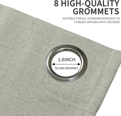 Joydeco Blackout Curtains 95 Inches Long 2 Panels Burg, Room Darkening Curtains for Bedroom, 100% Black Out Textured Thermal Drapes Privacy Protection 2 Panels Set(W42 x L95 Inch, Light Beige)