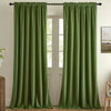 Joydeco Green Velvet Curtains 120 inch 2 Panel, Room Darkening Super Soft Velvet Drapes for Bedroom Living Room Thermal Insulated Window Drapes, Luxury Blackout Rod Pocket Curtains,W52 x L120 inch