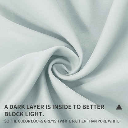 Joydeco White Curtains 95 Inches Long 2 Panels Set, Thermal Insulated Long Curtains& Drapes 2 Burg, Room Darkening Grommet Drapes for Living Room Bedroom Window (W52 x L95 Inch, Greyish White)