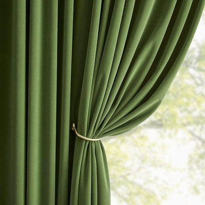 Joydeco Green Velvet Curtains 120 inch 2 Panel, Room Darkening Super Soft Velvet Drapes for Bedroom Living Room Thermal Insulated Window Drapes, Luxury Blackout Rod Pocket Curtains,W52 x L120 inch