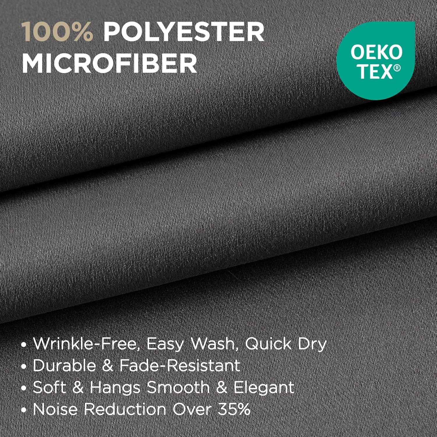 Joydeco Blackout Curtains 95 Inch Length 2 Panels Set, Thermal Insulated Long Curtains& Drapes 2 Burg, Room Darkening Grommet Drapes for Living Room Bedroom Window (W52 x L95 Inch, Light Grey)