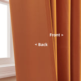 Joydeco Black Velvet Curtains | Burnt Orange 2 Panels Luxury Blackout Rod Pocket Thermal Insulated Window Curtains Super Soft Room Darkening Drapes