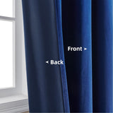 Joydeco Royal Blue Velvet Curtains Rod Pocket | Royal Blue 2 Panels Luxury Blackout Rod Pocket Thermal Insulated Window Curtains