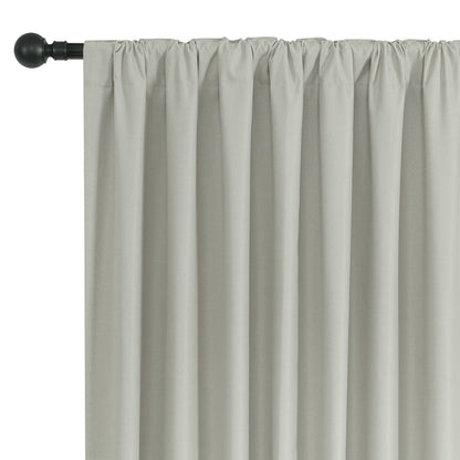 Joydeco Blackout Curtains Linen 100% Blackout Curtain for Bedroom, Rod Pocket & Back Tabs Window Drapes 2 Panels Set