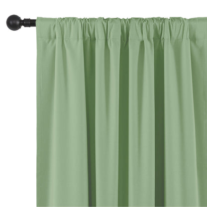 Joydeco Blackout Curtains Linen 100% Blackout Curtain for Bedroom, Rod Pocket & Back Tabs Window Drapes 2 Panels Set