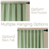 Joydeco Green Linen Curtains for Living Room Blackout Curtains Bedroom Cafe
