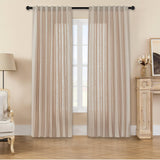 Joydeco Beige Linen Curtains for Living Room Blackout Curtains Bedroom Cafe Curtains - Joydeco