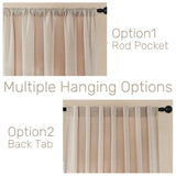 Joydeco Beige Linen Curtains for Living Room Blackout Curtains Bedroom Cafe Curtains